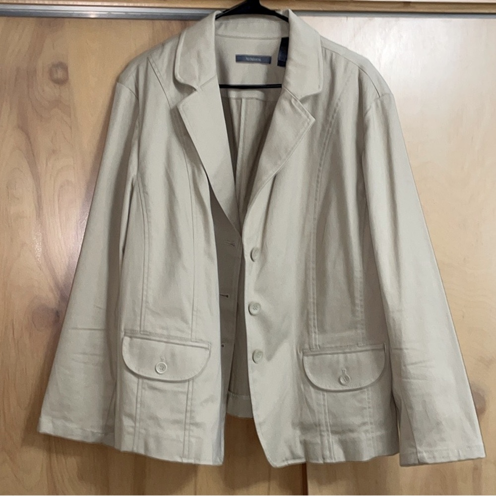 Liz Claiborne 22 Petite Tan Lightweight Jacket Blazer like new